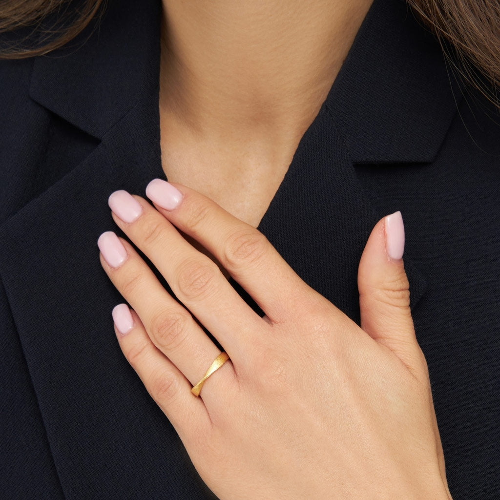 LULU Copenhagen 180 Ring borstad Rings Guldpläterad