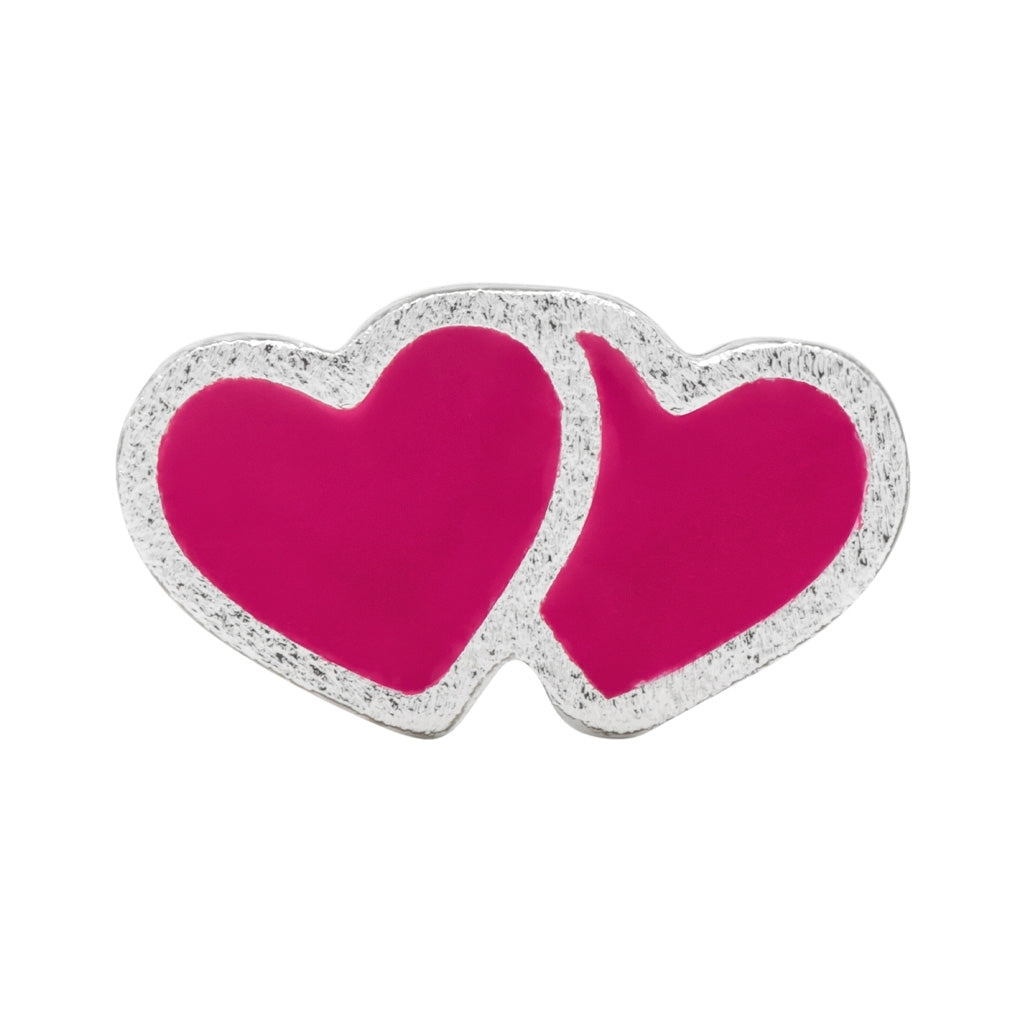 LULU Copenhagen 2Hearts örhÀnge 1 st silverplÀterad Ear stud, 1 pcs Plum