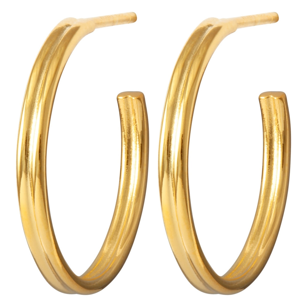 LULU Copenhagen 2for1 Medium Hoops par Hoops Guldpläterad