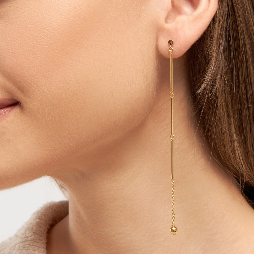 LULU Copenhagen 3 Long Pins örhänge 1 st Ear stud, 1 pcs Guldpläterad