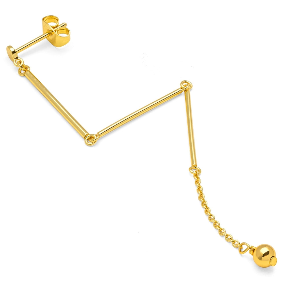 LULU Copenhagen 3 Long Pins örhänge 1 st Ear stud, 1 pcs Guldpläterad