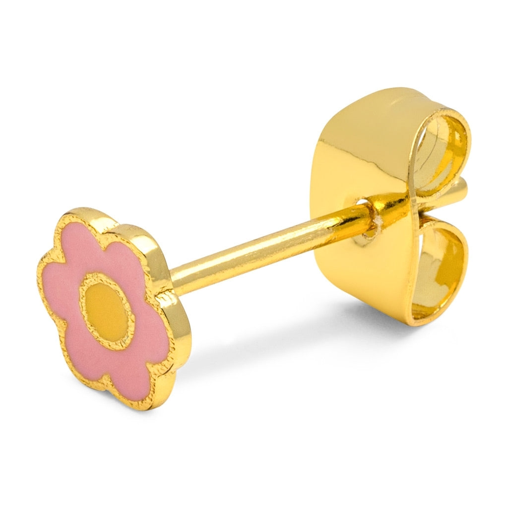 LULU Copenhagen Anemone örhÀnge 1 st guldplÀterad Ear stud, 1 pcs Yellow-Pink