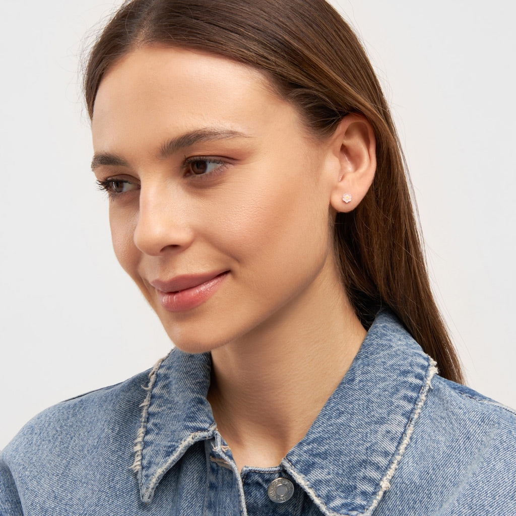 LULU Copenhagen Anemone örhänge 1 st silverpläterad Ear stud, 1 pcs Yellow-Pink