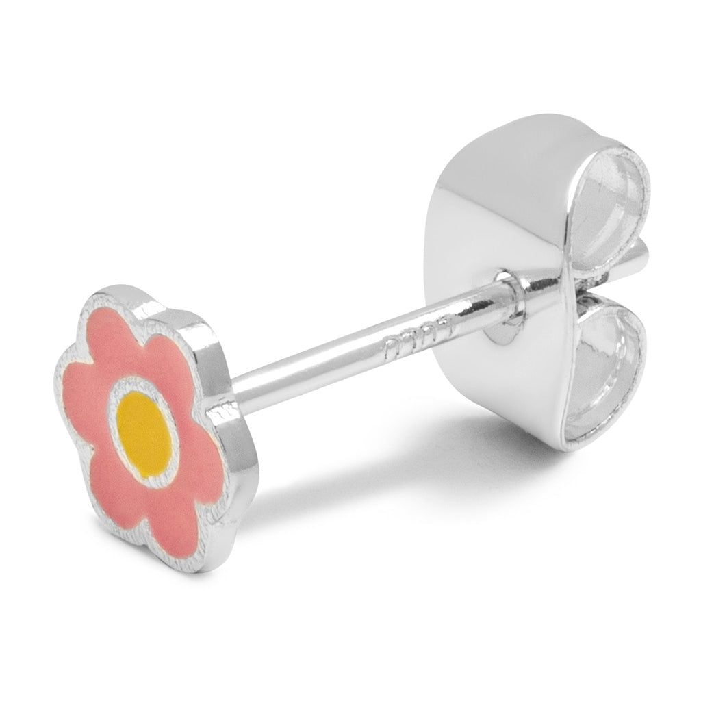 LULU Copenhagen Anemone örhänge 1 st silverpläterad Ear stud, 1 pcs Yellow-Pink