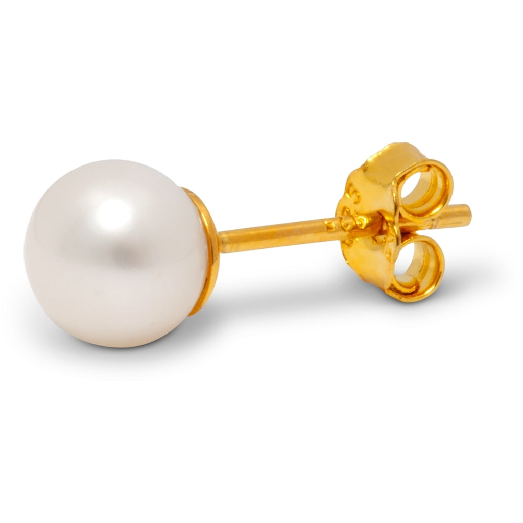 LULU Copenhagen Ball Large Pearl örhänge 1 st Ear stud, 1 pcs Guldpläterad