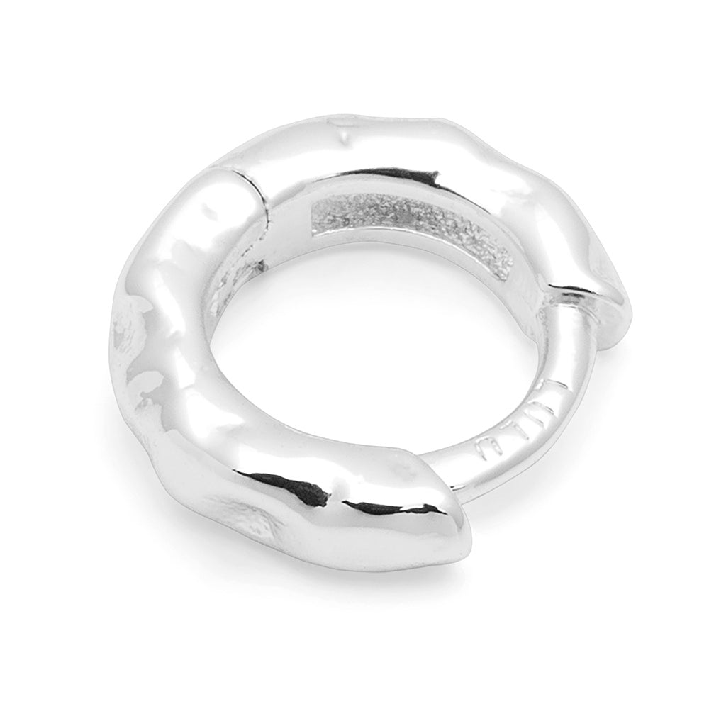 LULU Copenhagen Basic Rough Hoops par Hoops Silver Plated