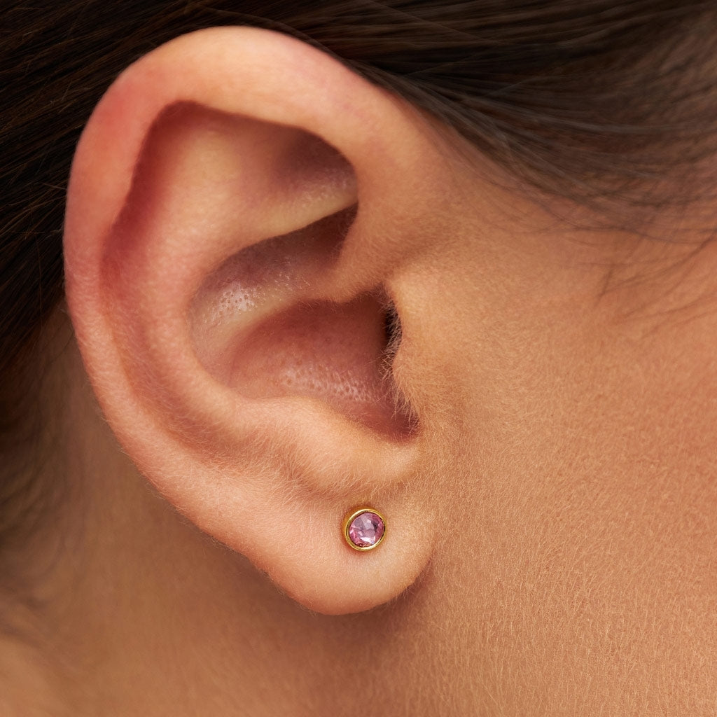 LULU Copenhagen Bling örhänge 1 st guldpläterad Ear stud, 1 pcs Light Rose