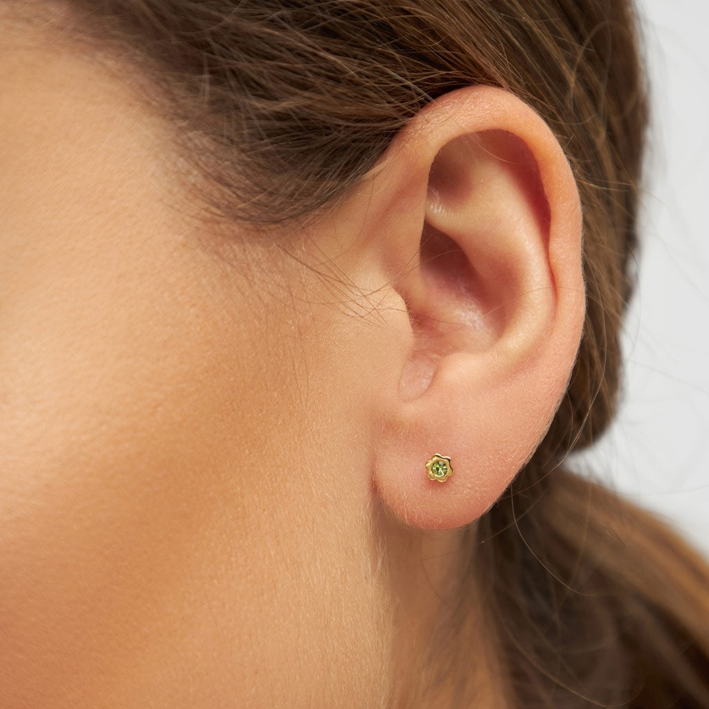 LULU Copenhagen Blomst Shiny örhänge 1 st Ear stud, 1 pcs Ljusgrön