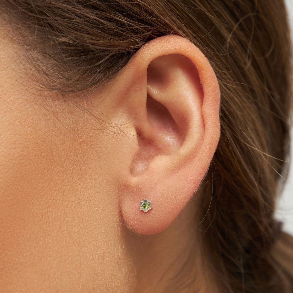LULU Copenhagen Blomst Shiny örhänge 1 st Ear stud, 1 pcs Ljusgrön