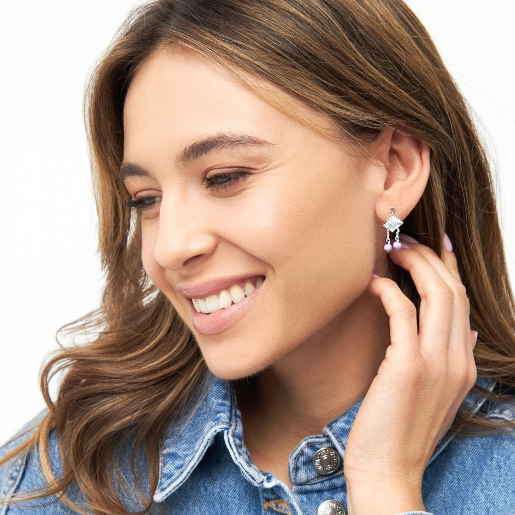 LULU Copenhagen Boheme Purple örhänge 1 st silverpläterad Ear stud, 1 pcs Lila