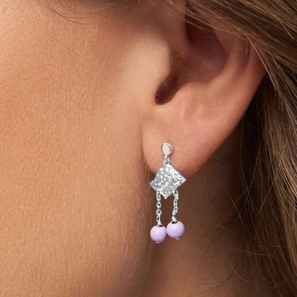 LULU Copenhagen Boheme Purple örhänge 1 st silverpläterad Ear stud, 1 pcs Lila