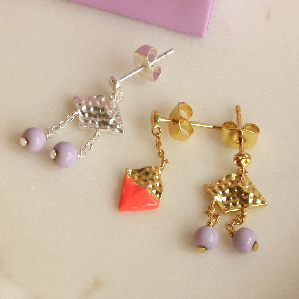 LULU Copenhagen Boheme Purple örhänge 1 st silverpläterad Ear stud, 1 pcs Lila