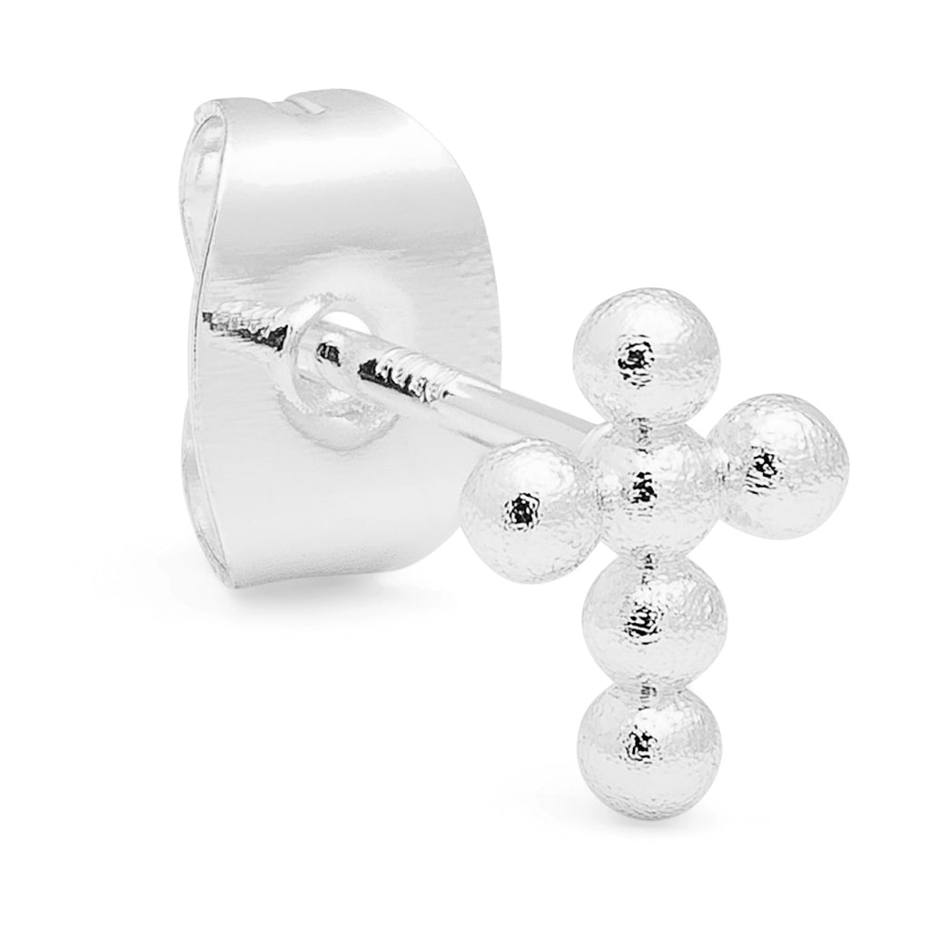 LULU Copenhagen Bouquet Cross 1 st Ear stud, 1 pcs Silver Plated