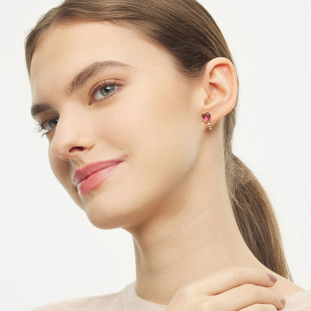 LULU Copenhagen Bouquet Crystal Heart örhÀnge 1 st Ear stud, 1 pcs GuldplÀterad