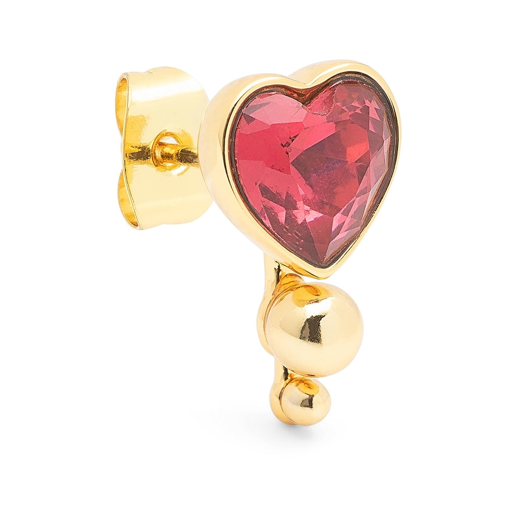 LULU Copenhagen Bouquet Crystal Heart örhÀnge 1 st Ear stud, 1 pcs GuldplÀterad