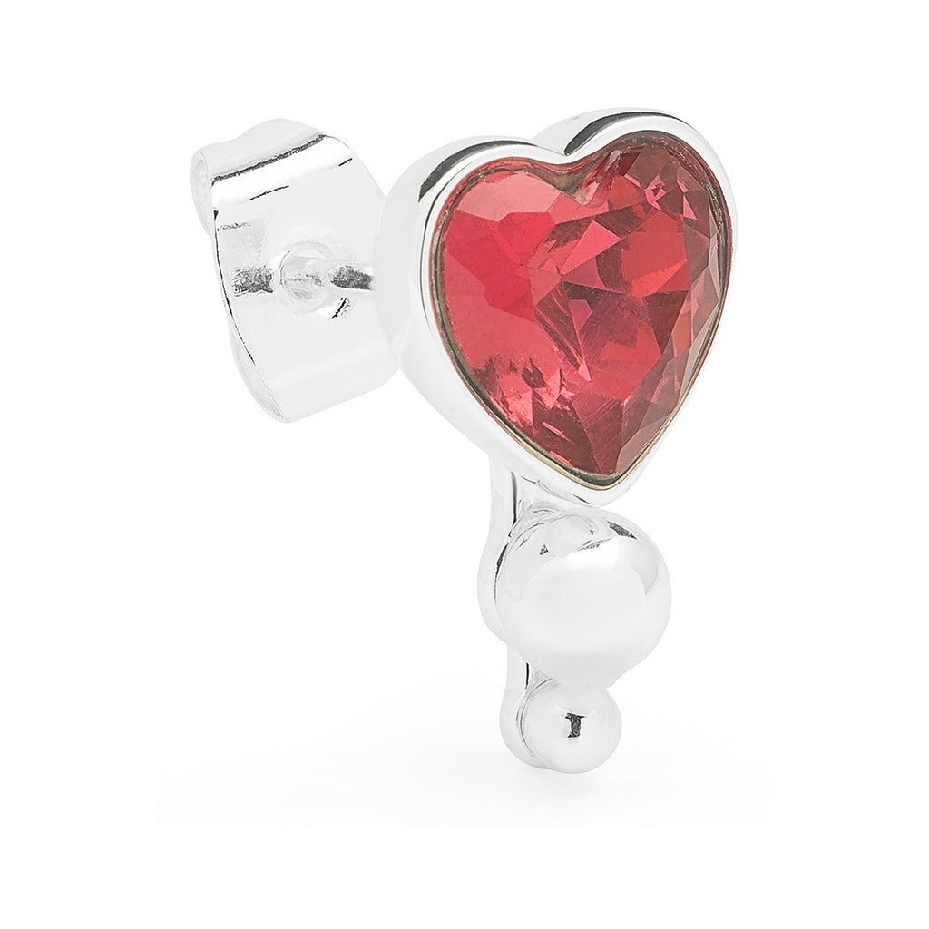 LULU Copenhagen Bouquet Crystal Heart örhÀnge 1 st Ear stud, 1 pcs Silver Plated