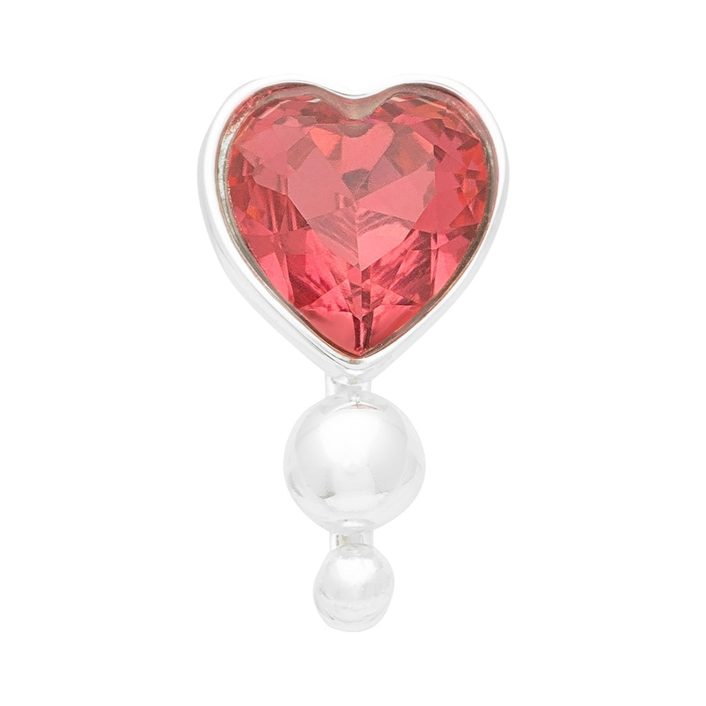 LULU Copenhagen Bouquet Crystal Heart örhÀnge 1 st Ear stud, 1 pcs Silver Plated