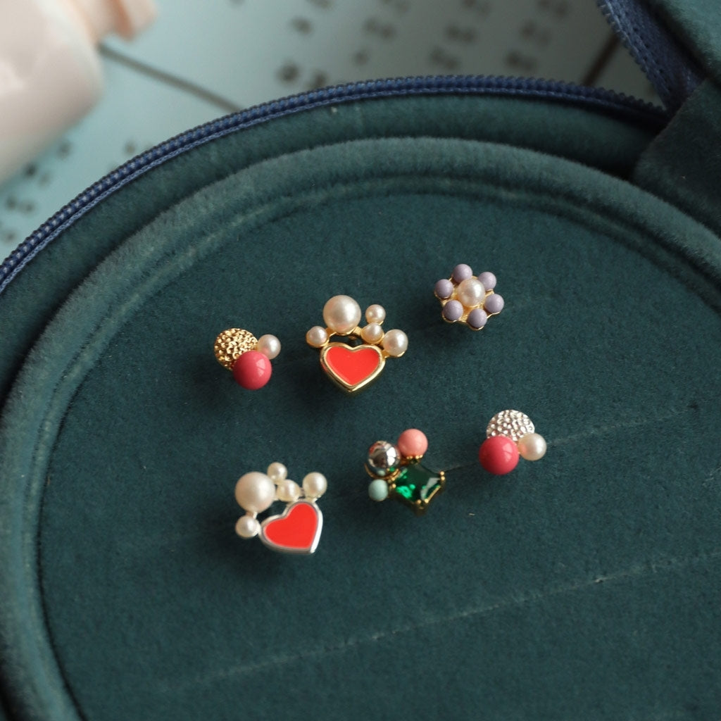 LULU Copenhagen Bouquet Green Bling örhÀnge 1 st Ear stud, 1 pcs GuldplÀterad