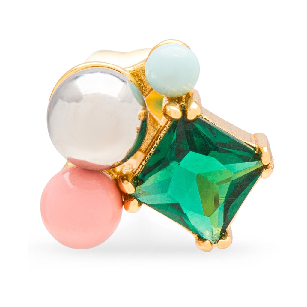 LULU Copenhagen Bouquet Green Bling örhÀnge 1 st Ear stud, 1 pcs GuldplÀterad