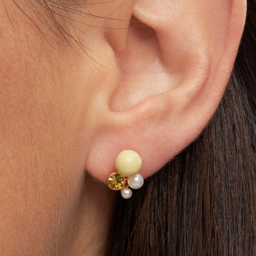 LULU Copenhagen Bouquet Lemon örhänge 1 st Ear stud, 1 pcs Guldpläterad