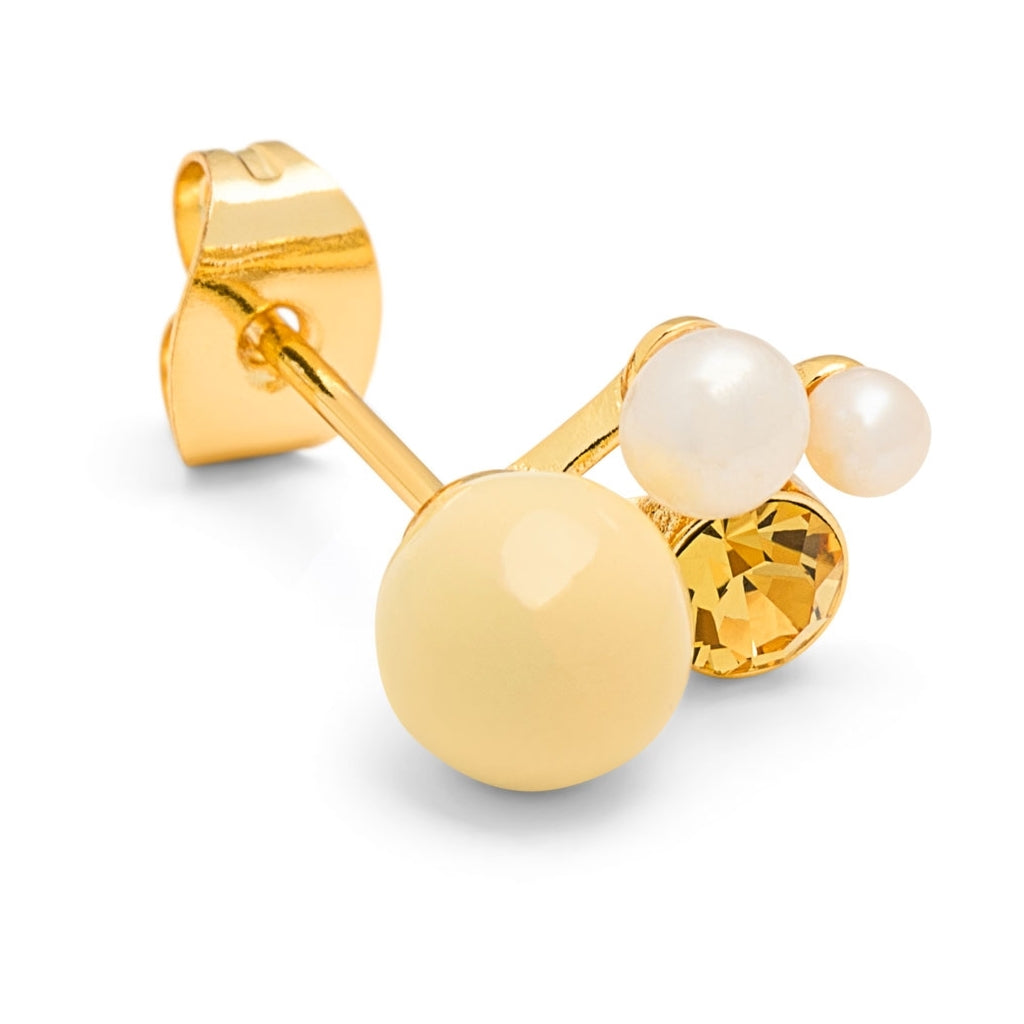 LULU Copenhagen Bouquet Lemon örhänge 1 st Ear stud, 1 pcs Guldpläterad