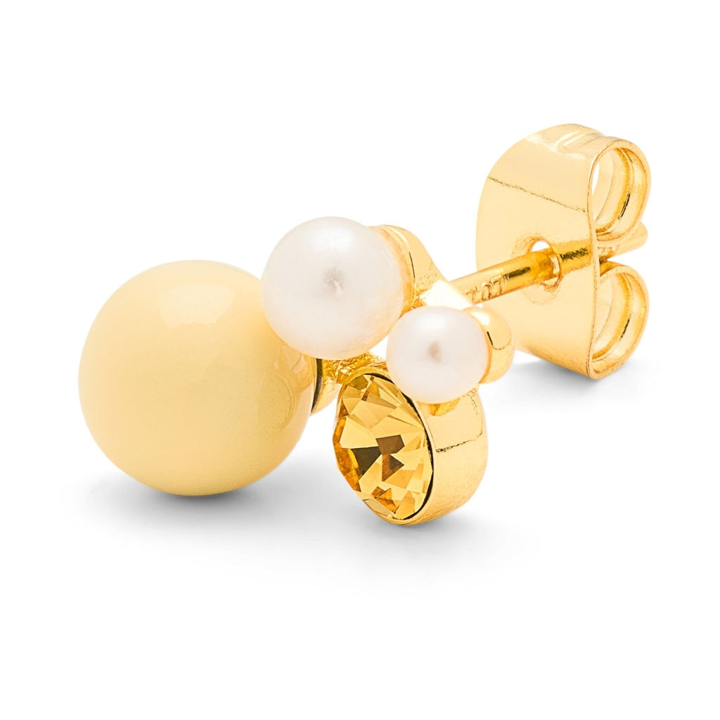 LULU Copenhagen Bouquet Lemon örhänge 1 st Ear stud, 1 pcs Guldpläterad