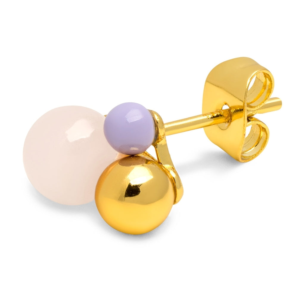 LULU Copenhagen Bouquet Rose Quartz örhÀnge 1 st Ear stud, 1 pcs GuldplÀterad