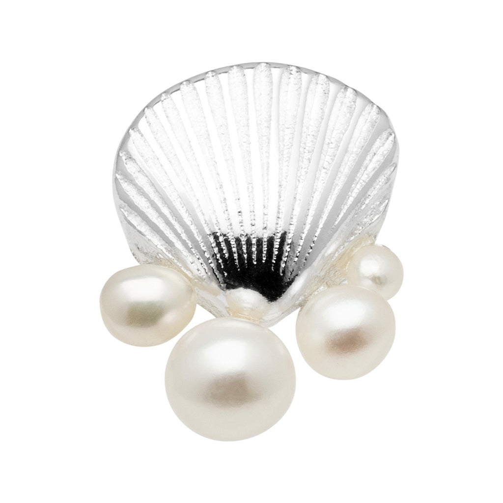LULU Copenhagen Bouquet Shell & Pearls örhÀnge 1 st. Ear stud, 1 pcs Silver Plated