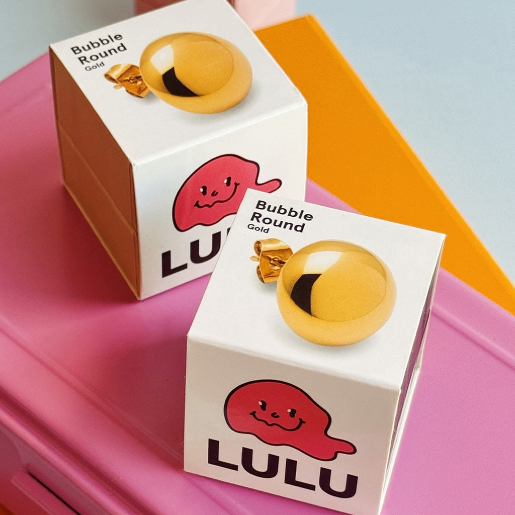 LULU Copenhagen Bubble Round örhÀnge 1 st - förgyllt Ear stud, 1 pcs GuldplÀterad