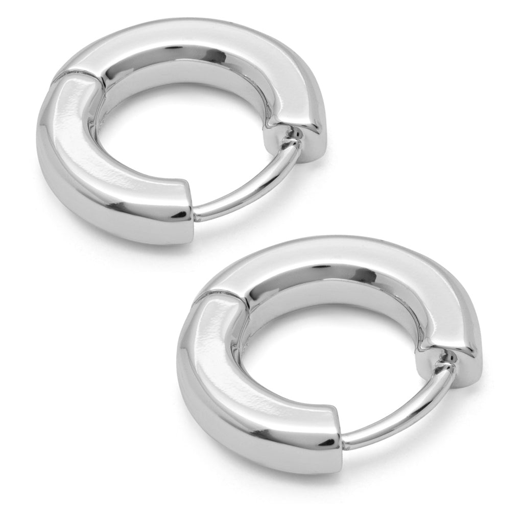 LULU Copenhagen Buckle Hoops Large Par Hoops Silver Plated