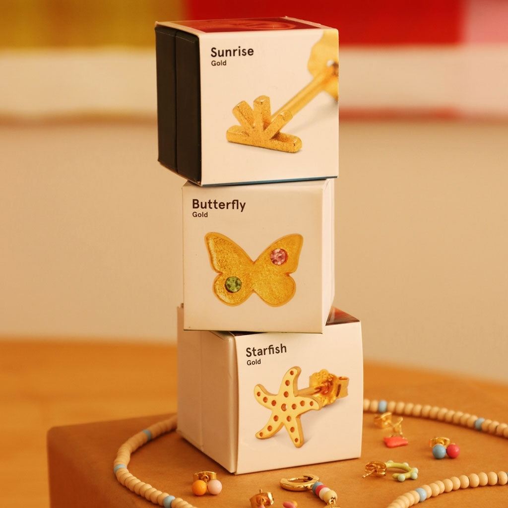LULU Copenhagen Butterfly örhänge 1 st Ear stud, 1 pcs Guldpläterad
