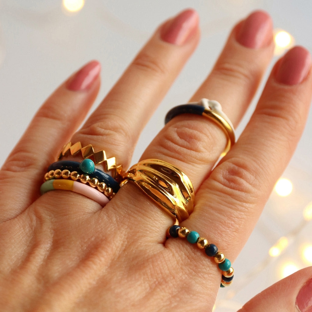 LULU Copenhagen Chunky Silk Ringa - guldpläterad Rings