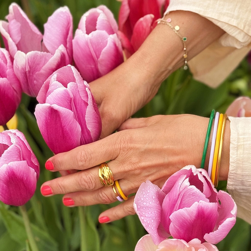 LULU Copenhagen Chunky Silk Ringa - guldplÀterad Rings GuldplÀterad