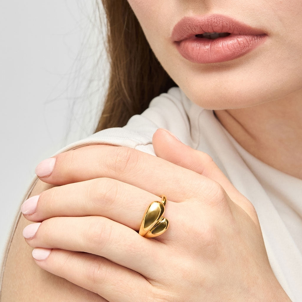 LULU Copenhagen Chunky Soft Drops Ringa - guldpläterad Rings Guldpläterad