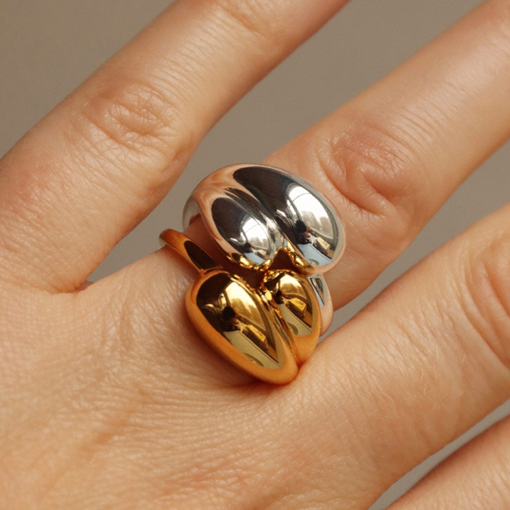 LULU Copenhagen Chunky Soft Drops Ringa - guldpläterad Rings Guldpläterad