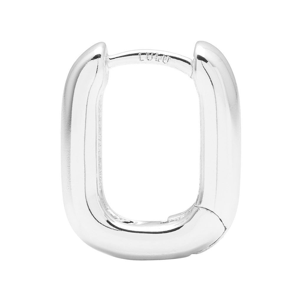 LULU Copenhagen Chunky Square Hoops par - försilvrad Hoops Silver Plated