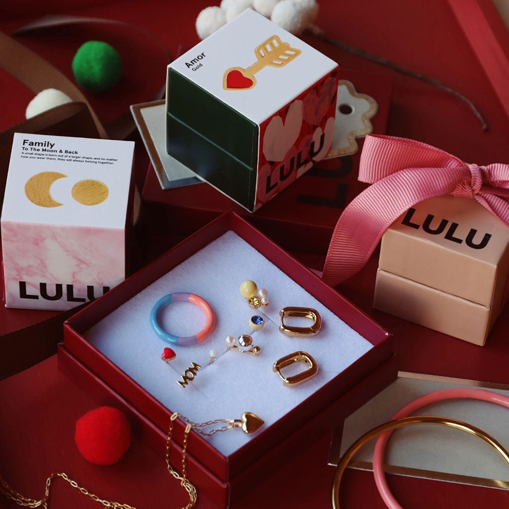 LULU Copenhagen Chunky Square Hoops par - guldplÀterad Hoops GuldplÀterad