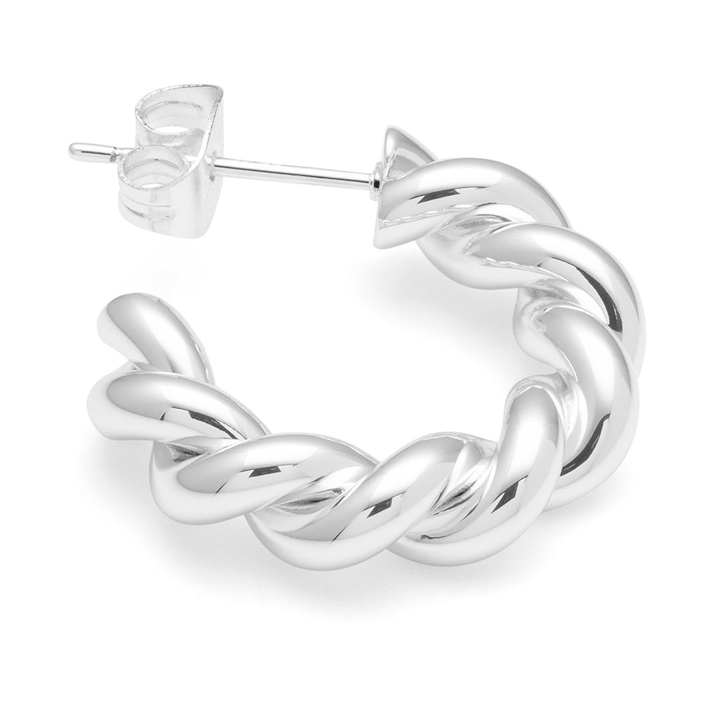 LULU Copenhagen Chunky Twisted Hoops par - försilvrad Hoops Silver Plated