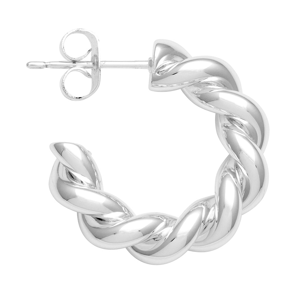 LULU Copenhagen Chunky Twisted Hoops par - försilvrad Hoops Silver Plated
