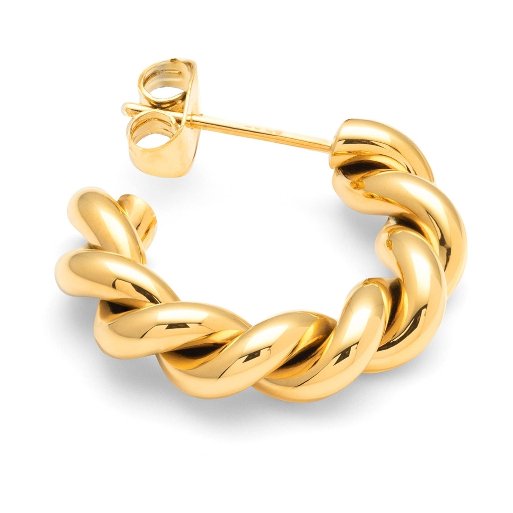 LULU Copenhagen Chunky Twisted Hoops par - guldpläterad Hoops Guldpläterad