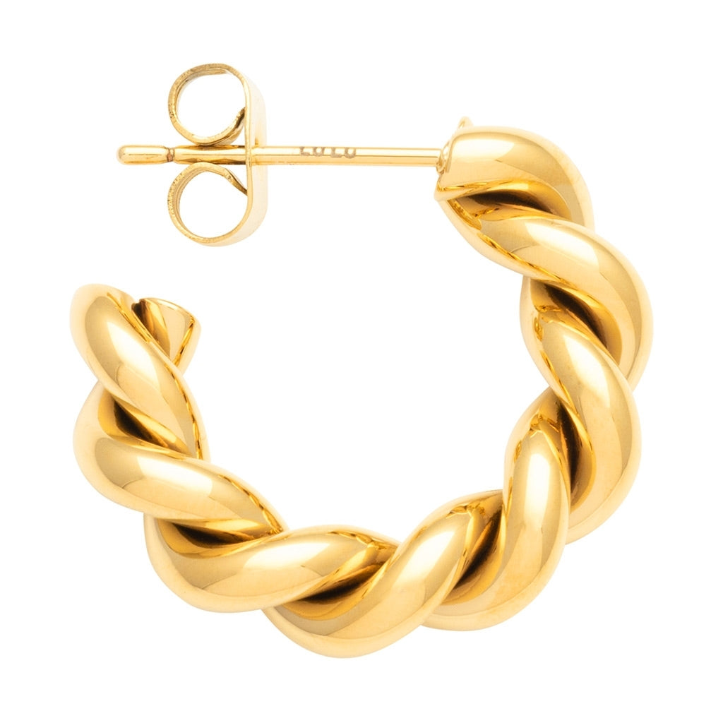 LULU Copenhagen Chunky Twisted Hoops par - guldplÀterad Hoops GuldplÀterad