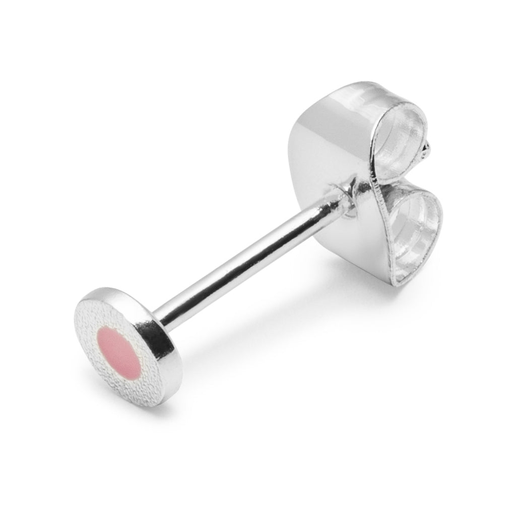 LULU Copenhagen Circle Small örhÀnge 1 st silverplÀterad Ear stud, 1 pcs Pink