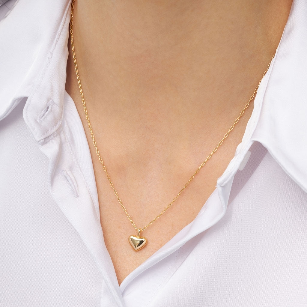 LULU Copenhagen Classic Heart Halsband Guldpläterad Necklaces Guldpläterad