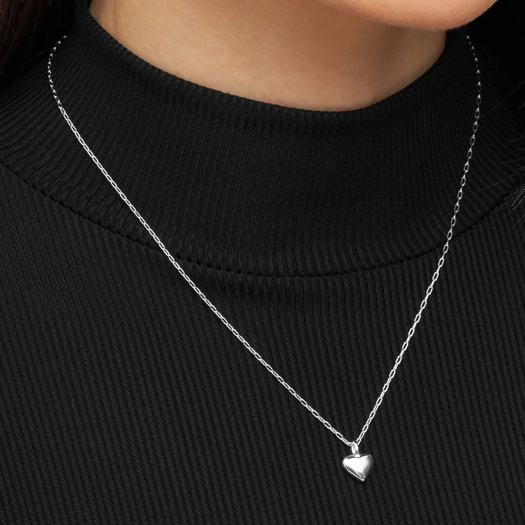 LULU Copenhagen Classic Heart Halsband Silver Necklaces Silver