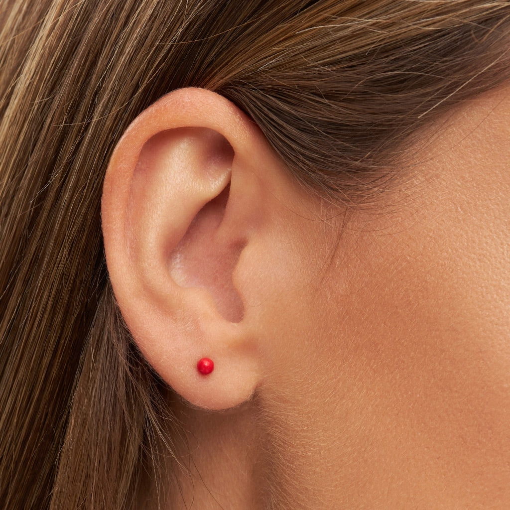 LULU Copenhagen Color Ball örhänge 1 st Ear stud, 1 pcs Passion Red
