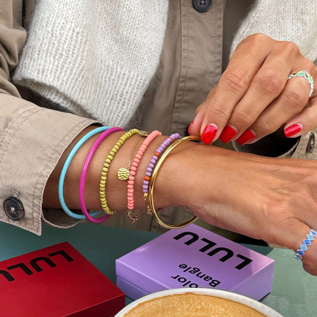 LULU Copenhagen Color Ball Armband Charms guldplÀterad Bracelets Burnt Coral