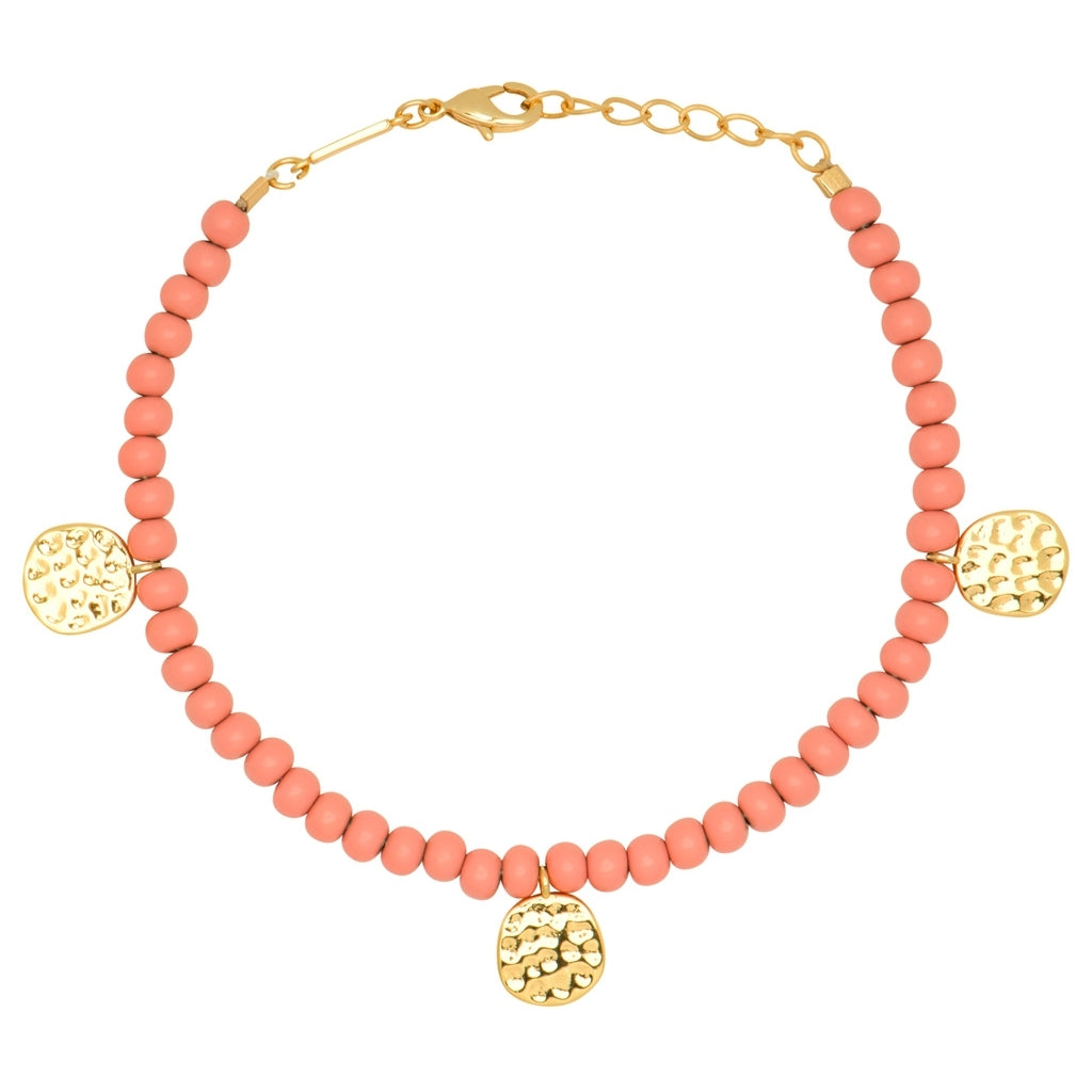 LULU Copenhagen Color Ball Armband Charms guldpläterad Bracelets Burnt Coral