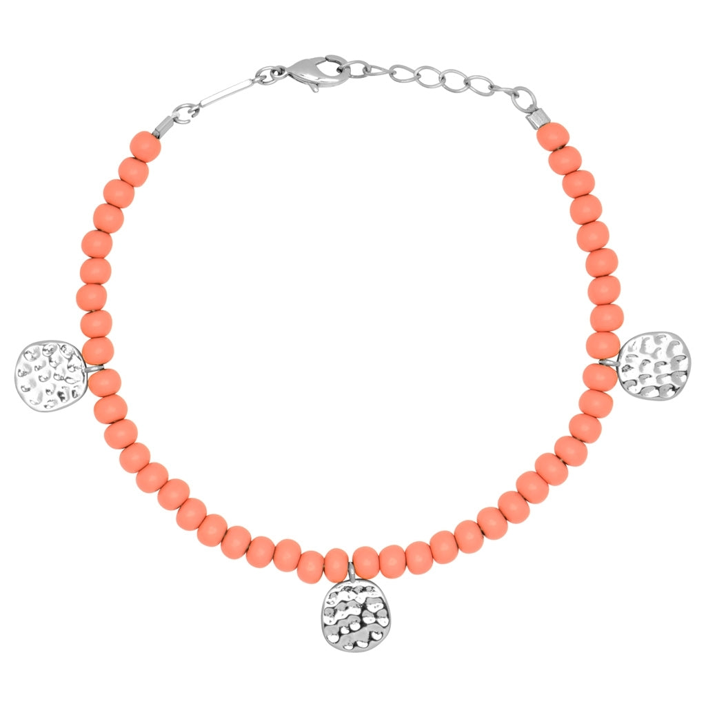 LULU Copenhagen Color Ball Armband Charms silverpläterad Bracelets Burnt Coral