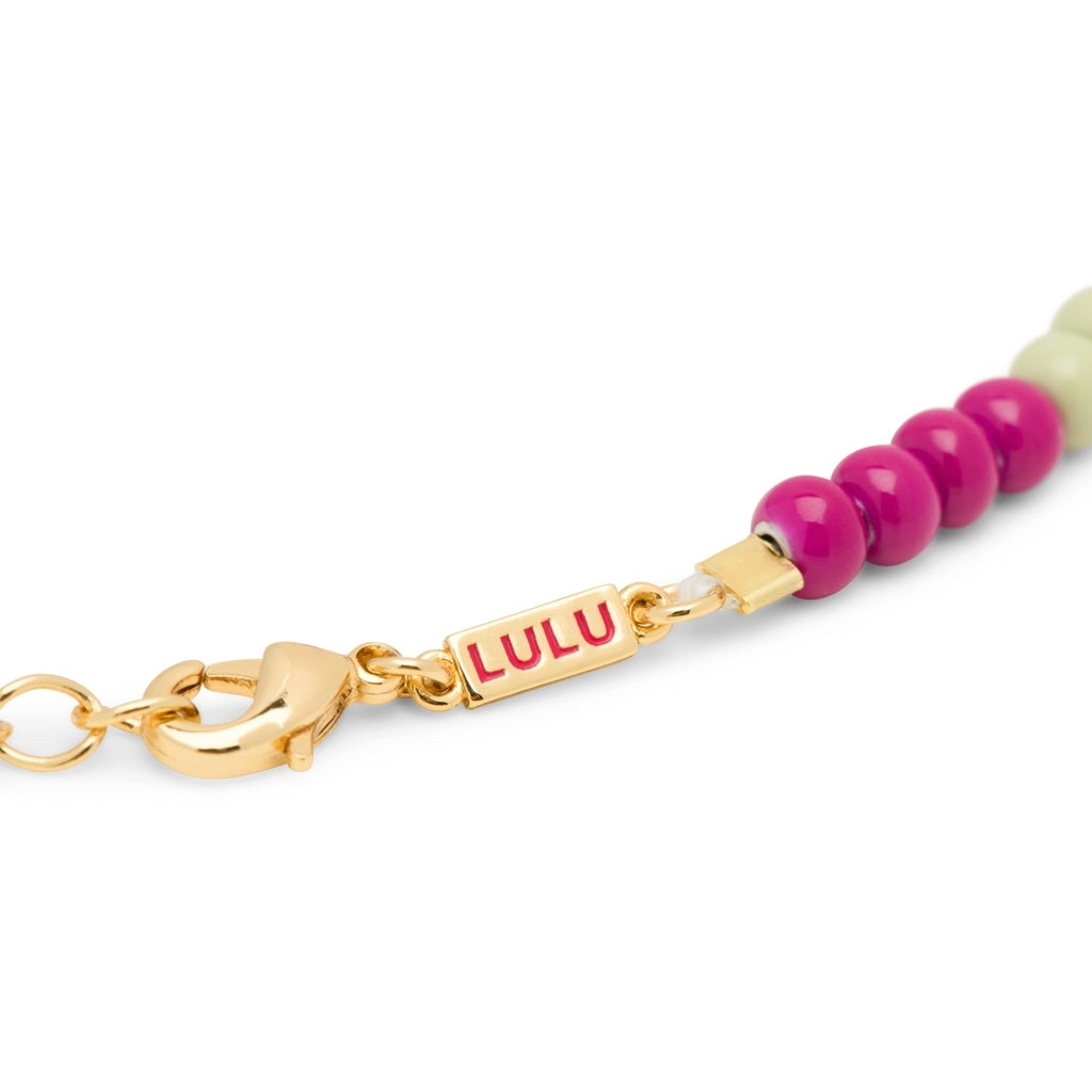 LULU Copenhagen Color Ball Halsband kort Necklaces Plum/Silk Light Green