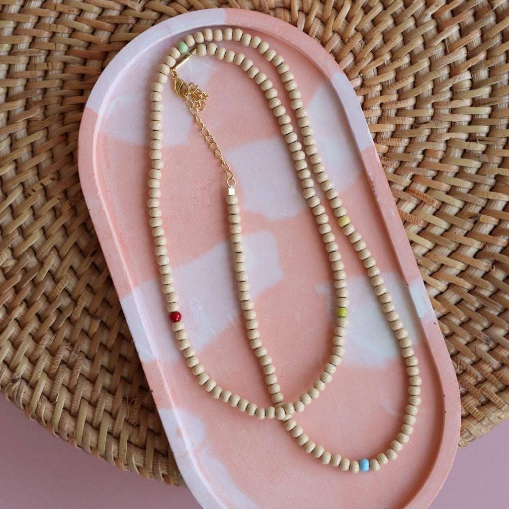 LULU Copenhagen Color Ball Halsband lång Necklaces Buttercream/Multi